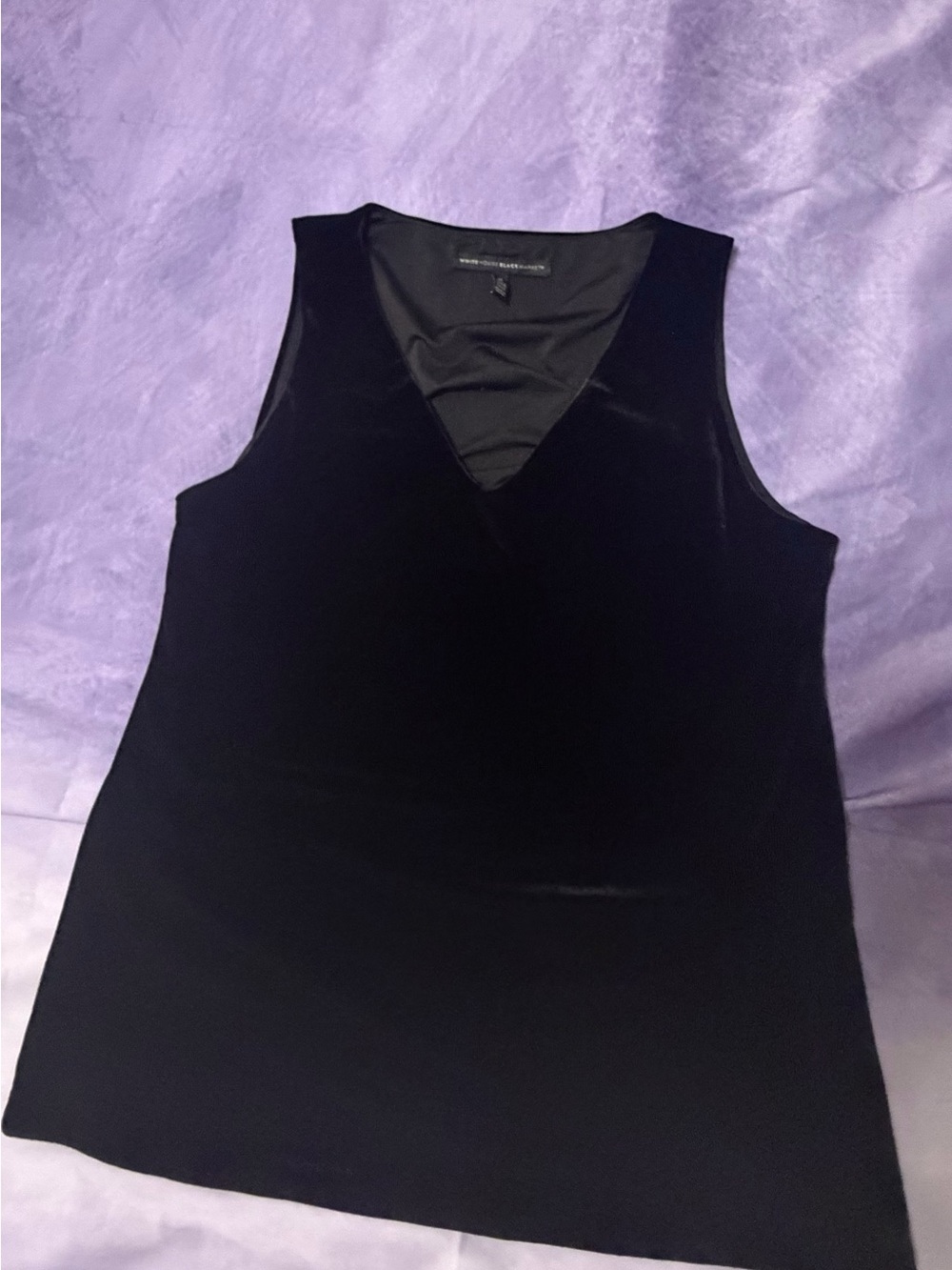 White House Black Market Black Velvet V-Neck Tank